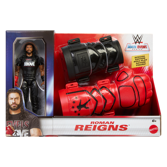 Guante y Figura Roman Reigns - WWE: Main Event Series Mattel