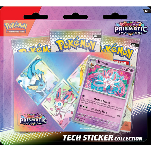 Prismatic Evolutions Sylveon Tech Sticker Collection Ingles (3 Pack Blister) - Scarlet & Violet: Pokemon TCG