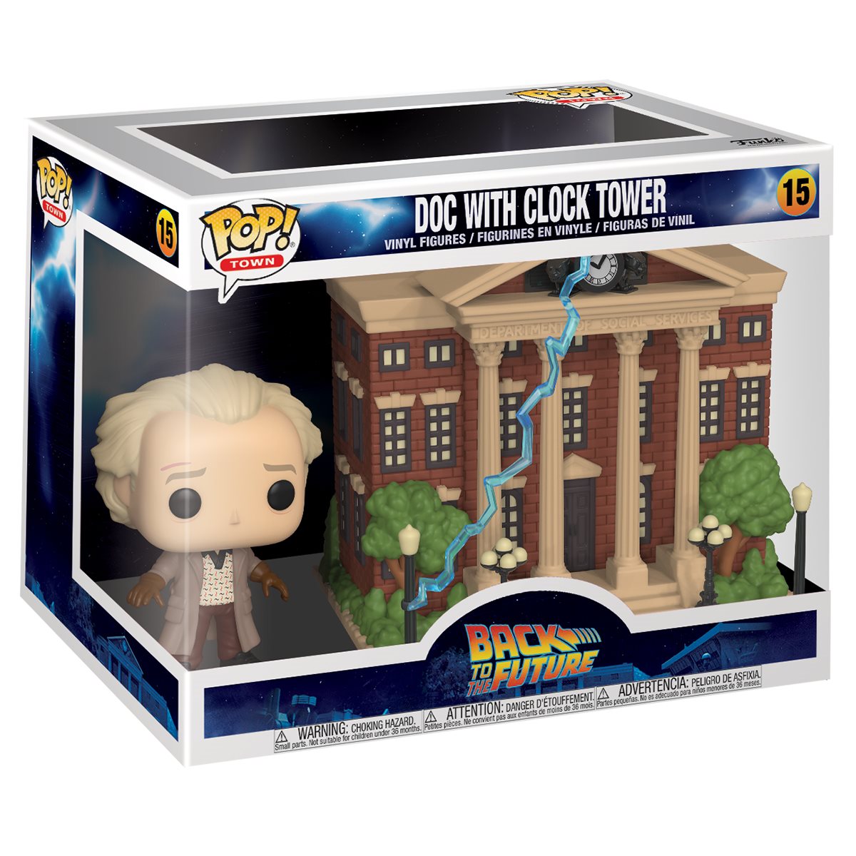 Doc Brown with Clock Tower 15 - Funko Pop! Town