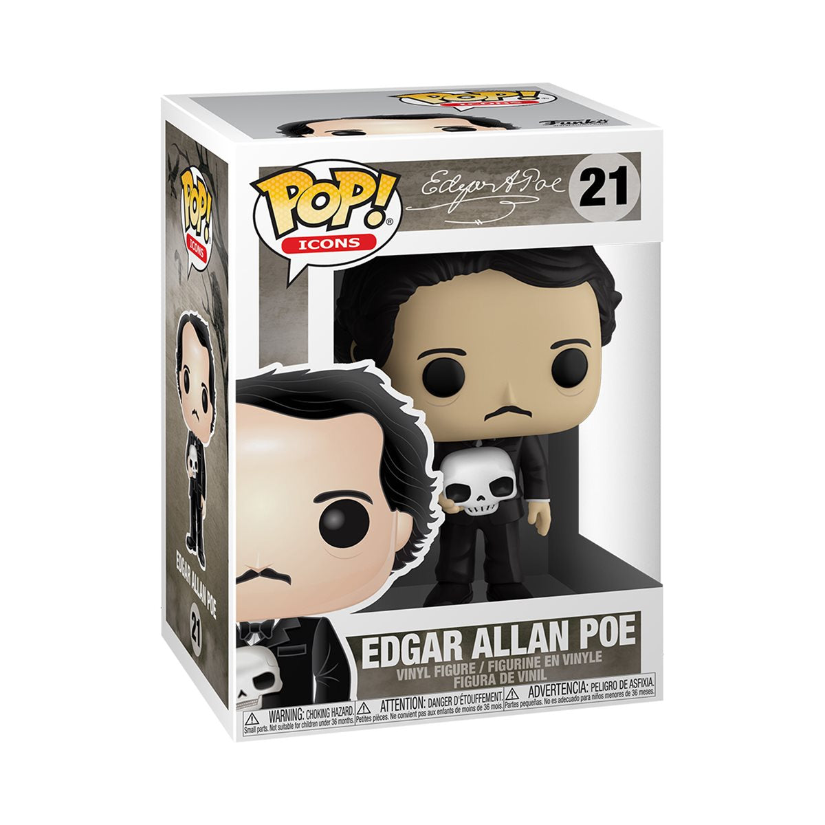 Edgar Allan Poe with Skull 21 - Funko Pop! Icons