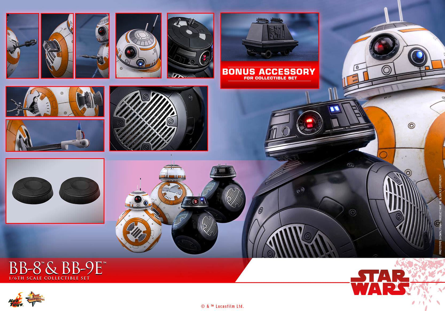 BB-8 and BB-9E 1/6 - Star Wars: The Last Jedi Hot Toys