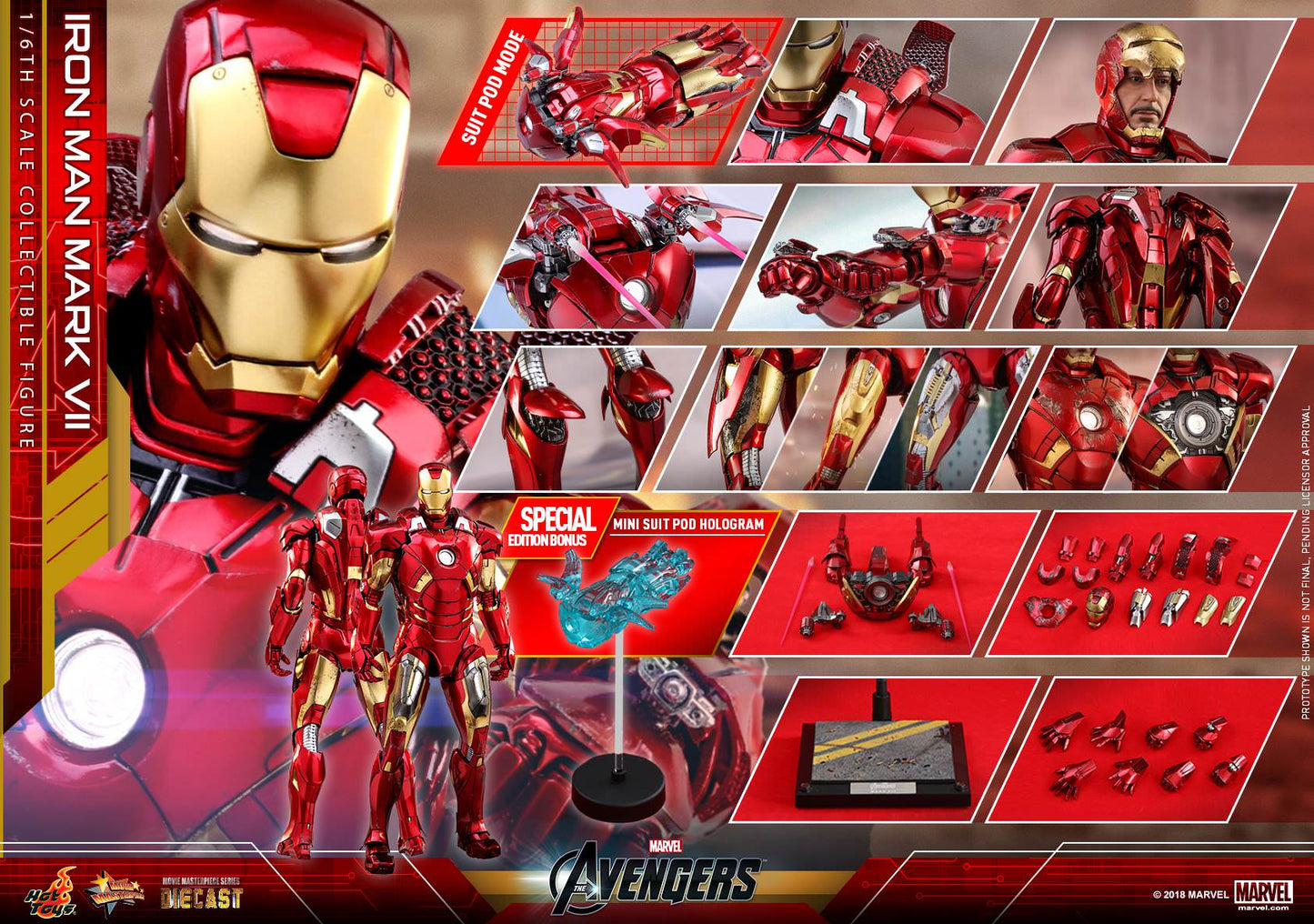 Iron Man Mark VII S.E 1/6 - Avengers Hot Toys Die-Cast Metal