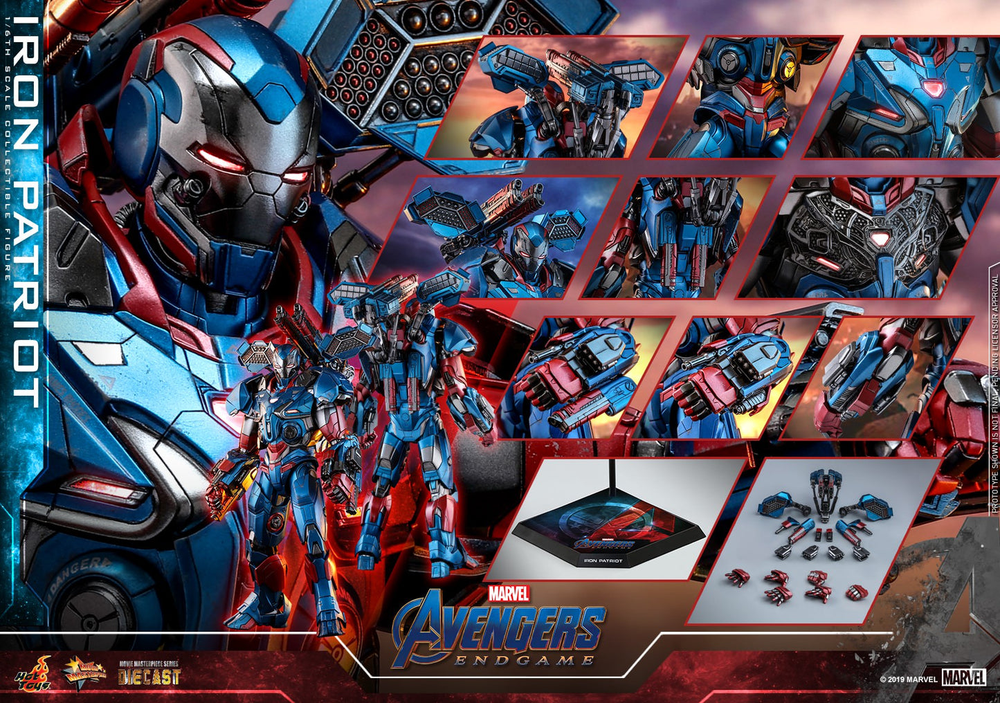 Iron Patriot 1/6 - Avengers: Endgame Hot Toys Die-Cast Metal