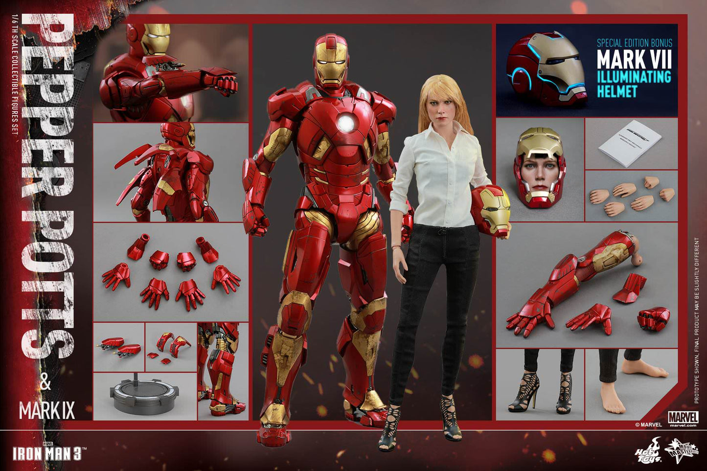 Pepper Potts & Mark IX S.E 1/6 - Iron Man 3 Hot Toys