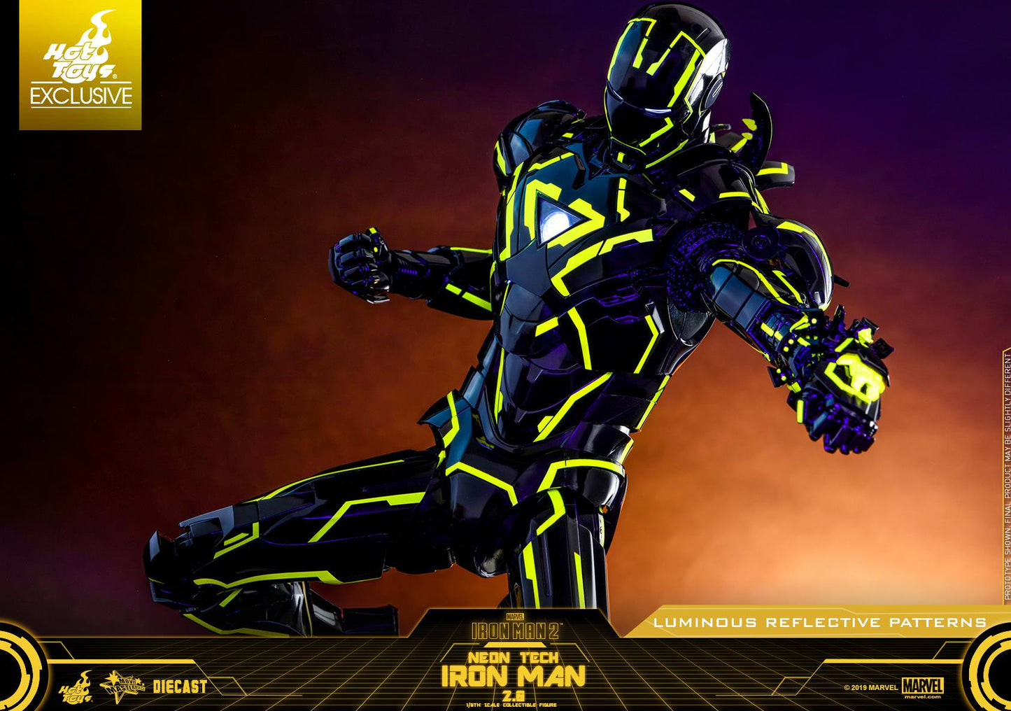 Iron Man Neon Tech 2.0 Exclusive 1/6 - Iron Man 2 Hot Toys Die-Cast Metal