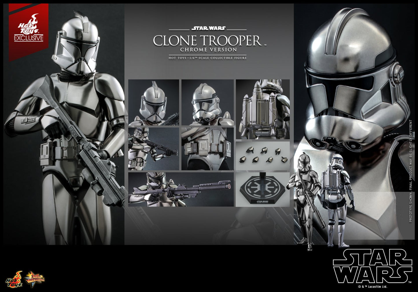 Clone Trooper Chrome Version Exclusive 1/6 - Star Wars Hot Toys