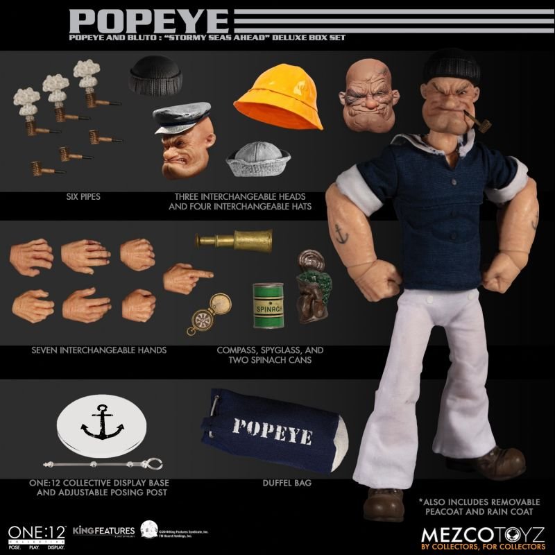 Popeye and Bluto One:12 Deluxe Set - Popeye Mezco Toyz